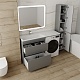 Style Line Тумба с раковиной под стиральную машину Даллас 140 L Люкс Plus серая – фотография-18